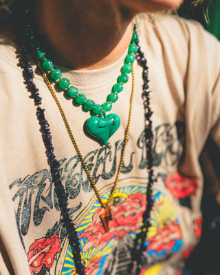 Green Eyed Lady Heart Necklace