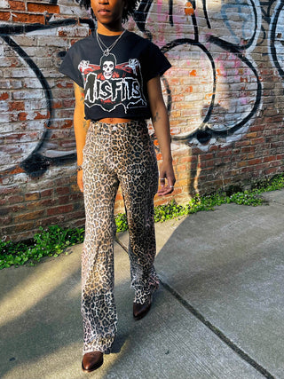 Leopard Wide Leg Jeans
