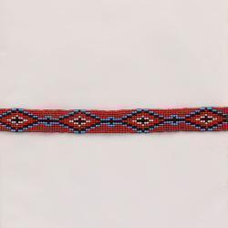 Beaded Stretch Red Twisted Hat Band