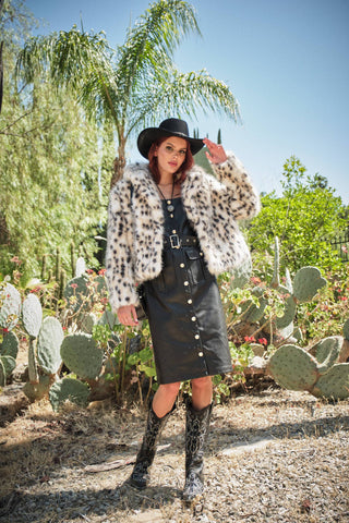 Rock Of Ages Leopard Faux Fur Jacket