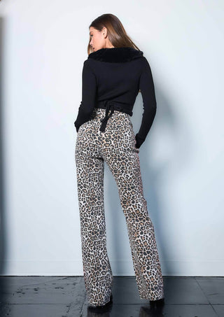 Leopard Wide Leg Jeans