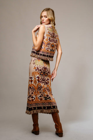 Smoke On The Water Midi Skirt