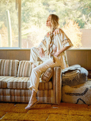 Mojave Linen Button Up Button Blouse