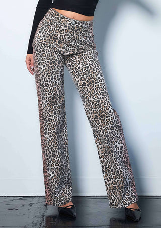 Leopard Wide Leg Jeans