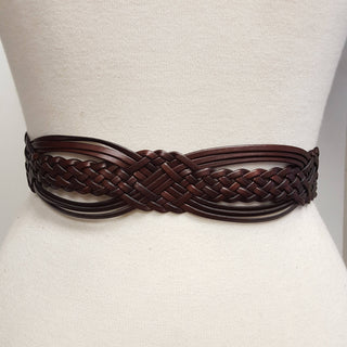 Hand Braided Leather Belt with Turquoise Style Buckle