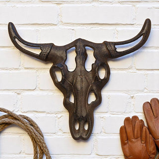 Cast Iron Bull Skull Wall Hanging