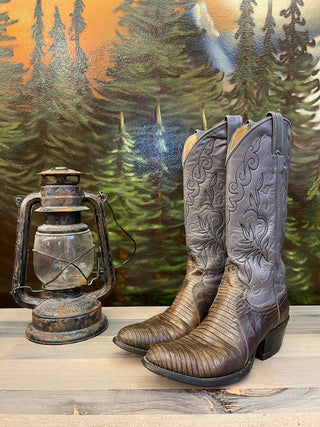 Justins Lizard Skin Women's Cowboy Boots Size 6.5