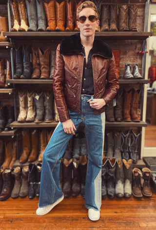 Vintage Glasswater Leather Coat Sz M